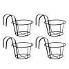 Blumentopfhalter Eisen rund 4er Set schwarz