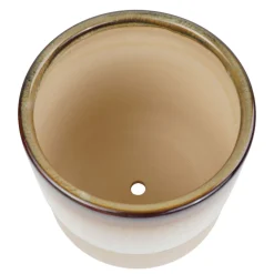 Blumentopf Keramik 14.5 cm weiss/beige