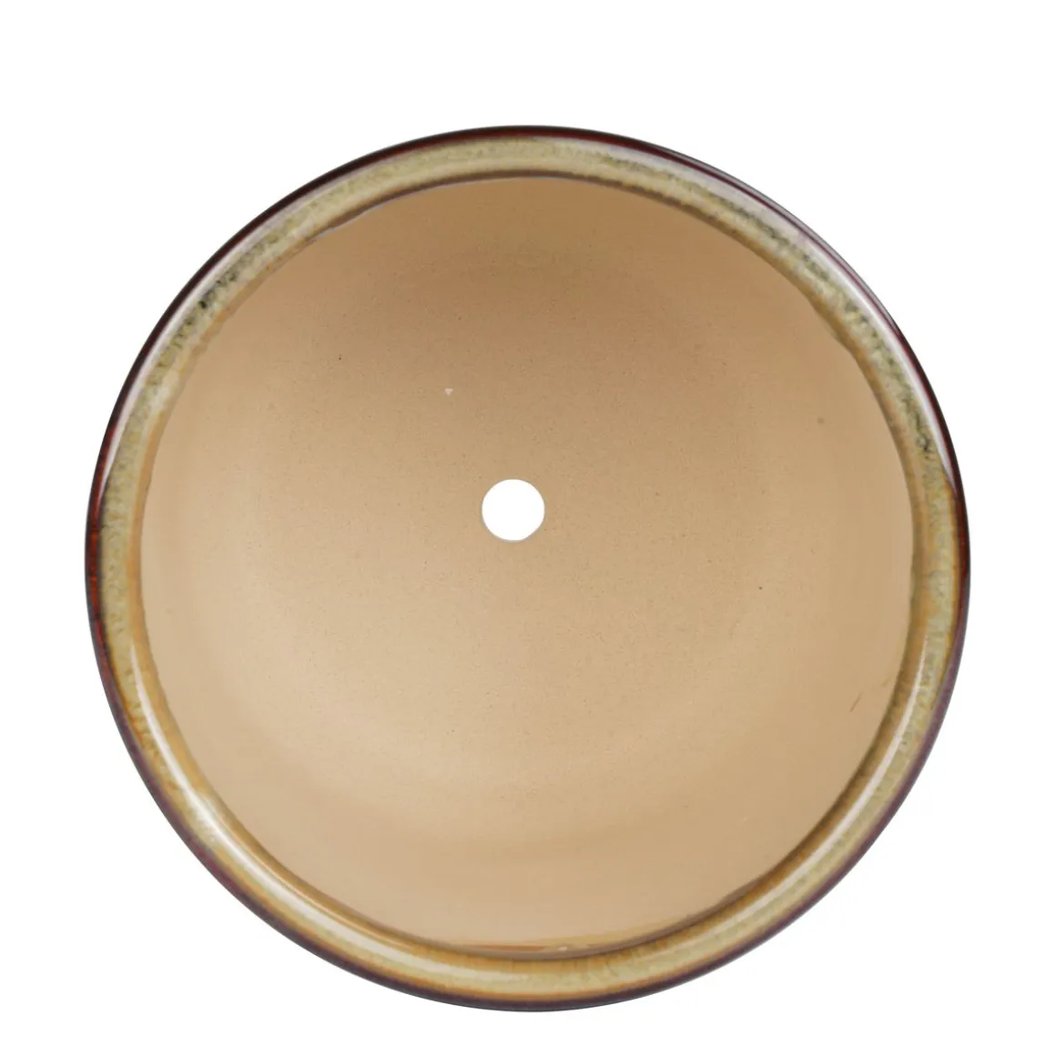 Blumentopf Keramik 14.5 cm weiss/beige