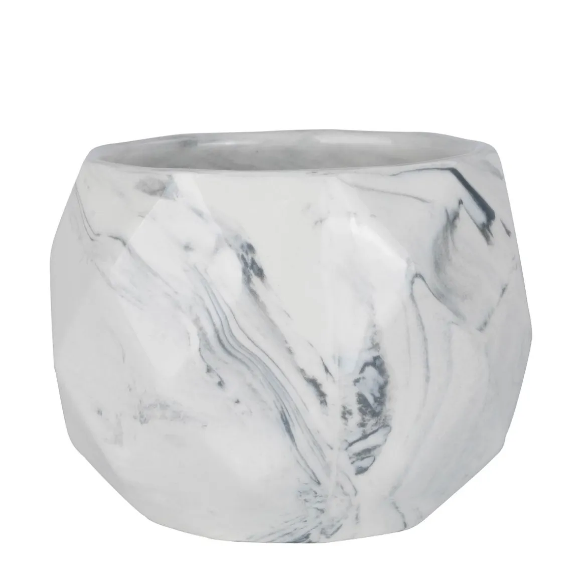 Blumentopf Keramik eckig 8 cm grau