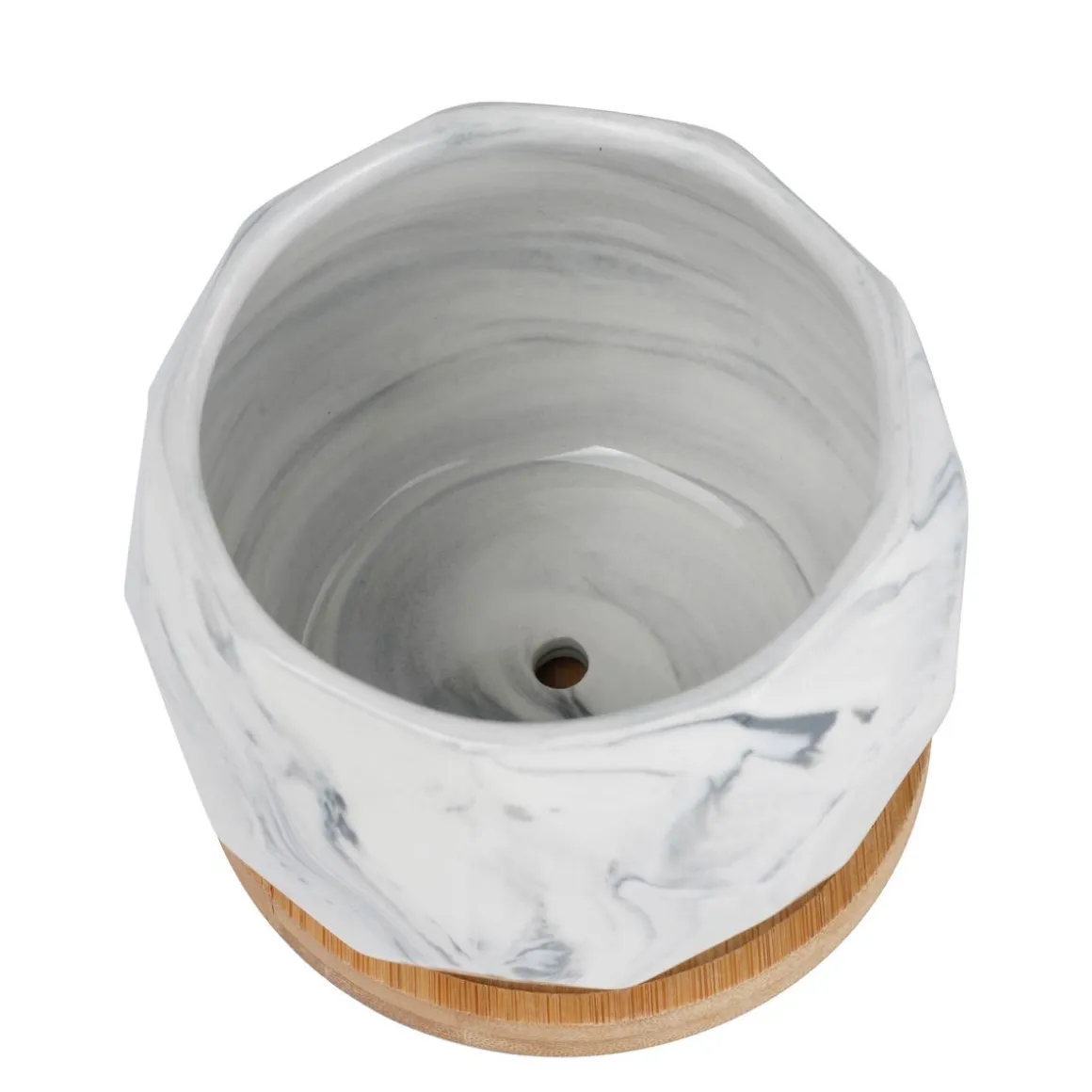 Blumentopf Keramik eckig 8 cm grau