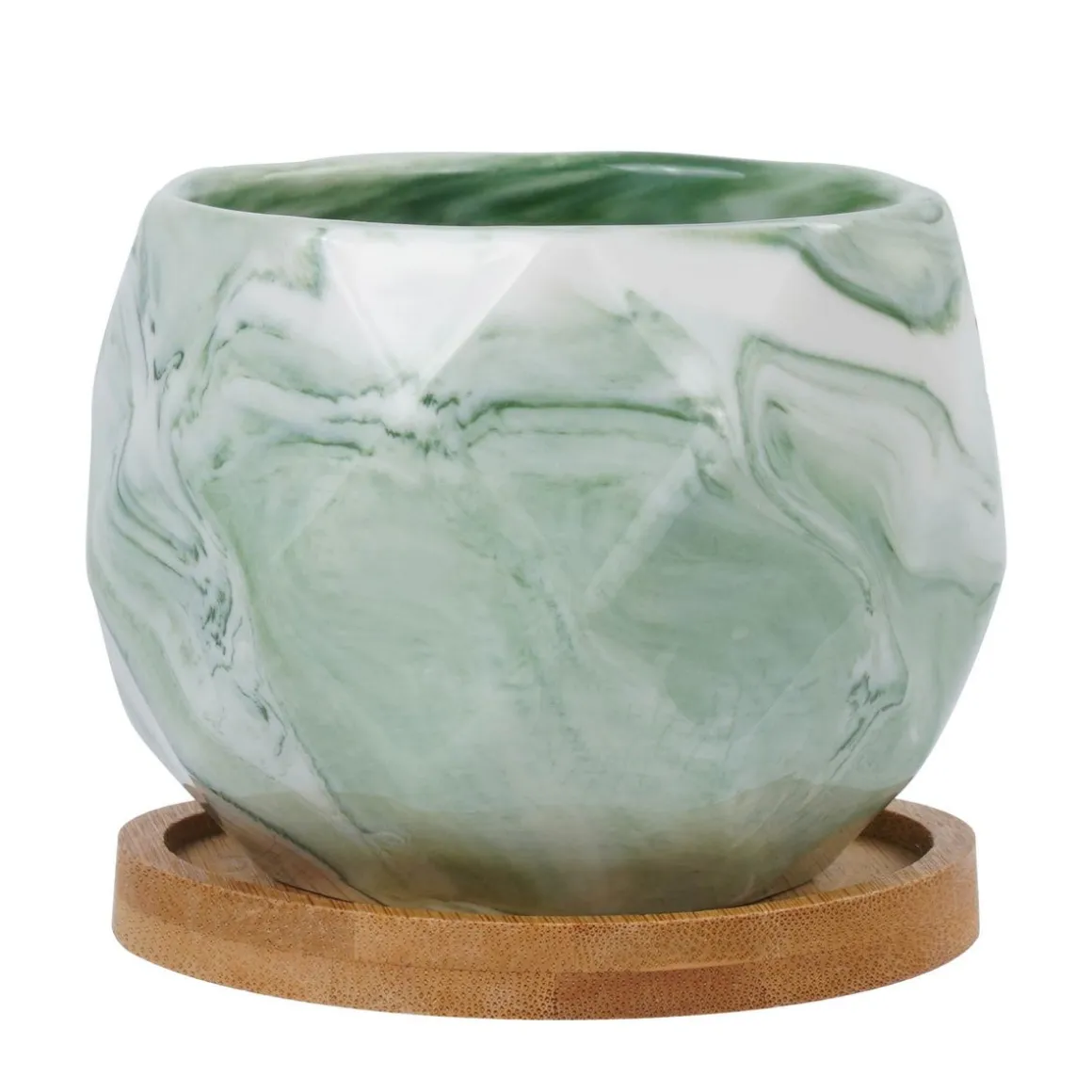 Blumentopf Keramik eckig 8 cm grün