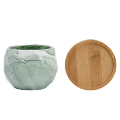 Blumentopf Keramik eckig 8 cm grün