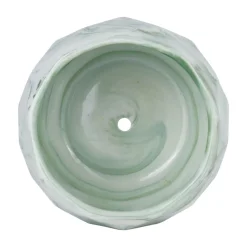 Blumentopf Keramik eckig 8 cm grün