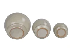 Blumentopf Keramik 3er Set beige/braun/blau