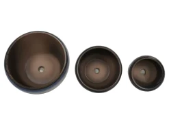 Blumentopf Keramik 3er Set beige/braun/blau