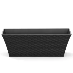 Blumentopf Rattan 61 x 21 x 21 cm 8er Set schwarz