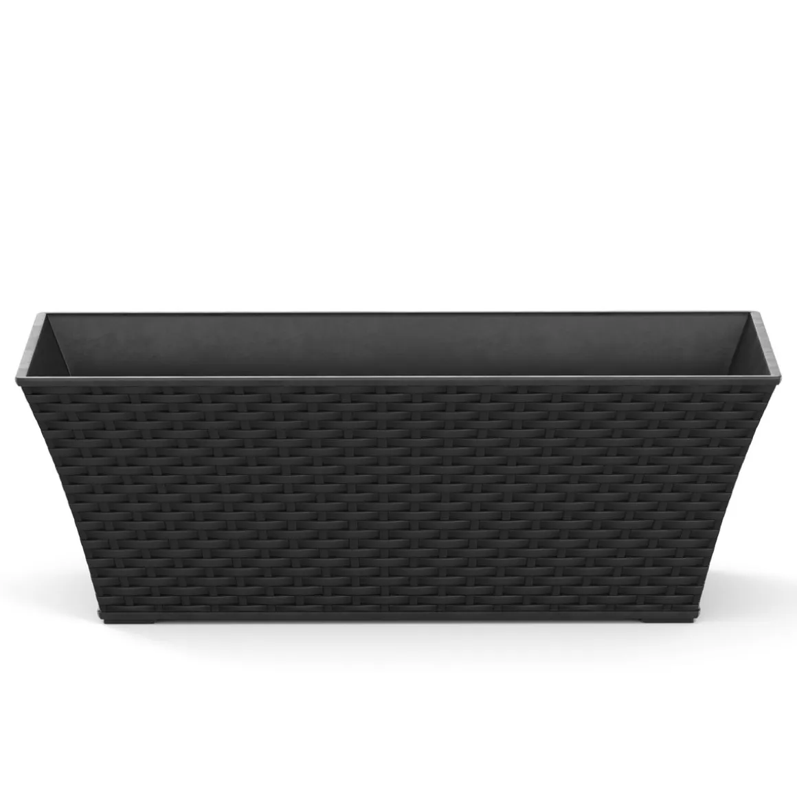 Blumentopf Rattan 61 x 21 x 21 cm 8er Set schwarz