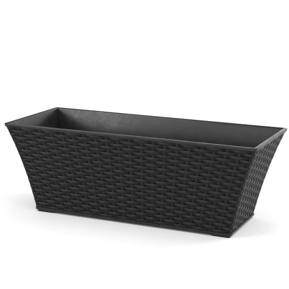 Blumentopf Rattan 61 x 21 x 21 cm 8er Set schwarz