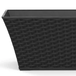 Blumentopf Rattan 61 x 21 x 21 cm 8er Set schwarz