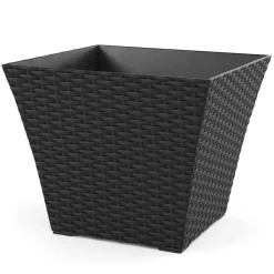 Blumentopf Rattan 38 x 38 x 31 cm 8er Set schwarz