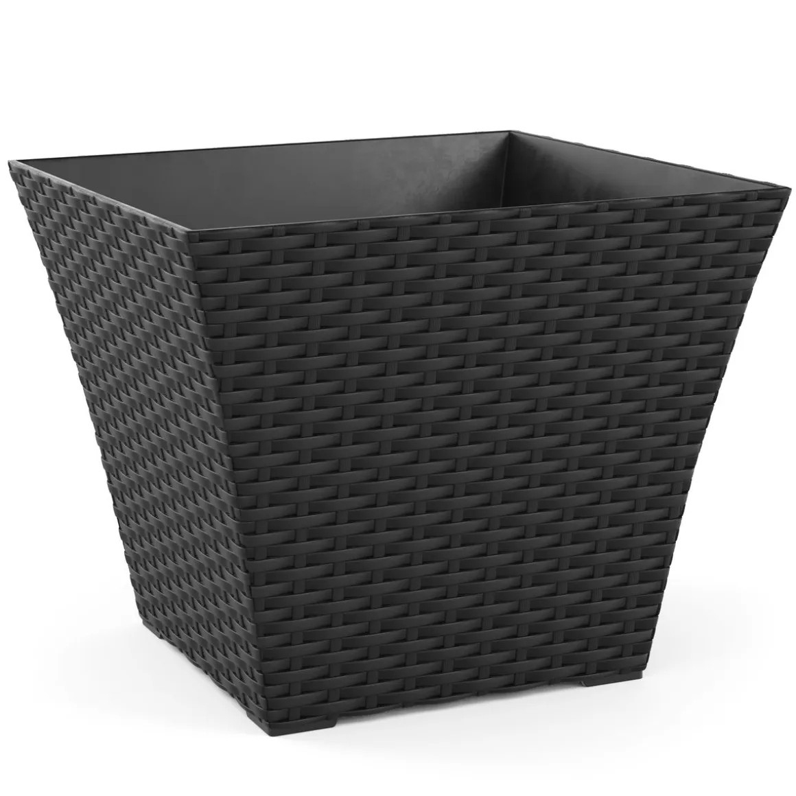 Blumentopf Rattan 38 x 38 x 31 cm 8er Set schwarz