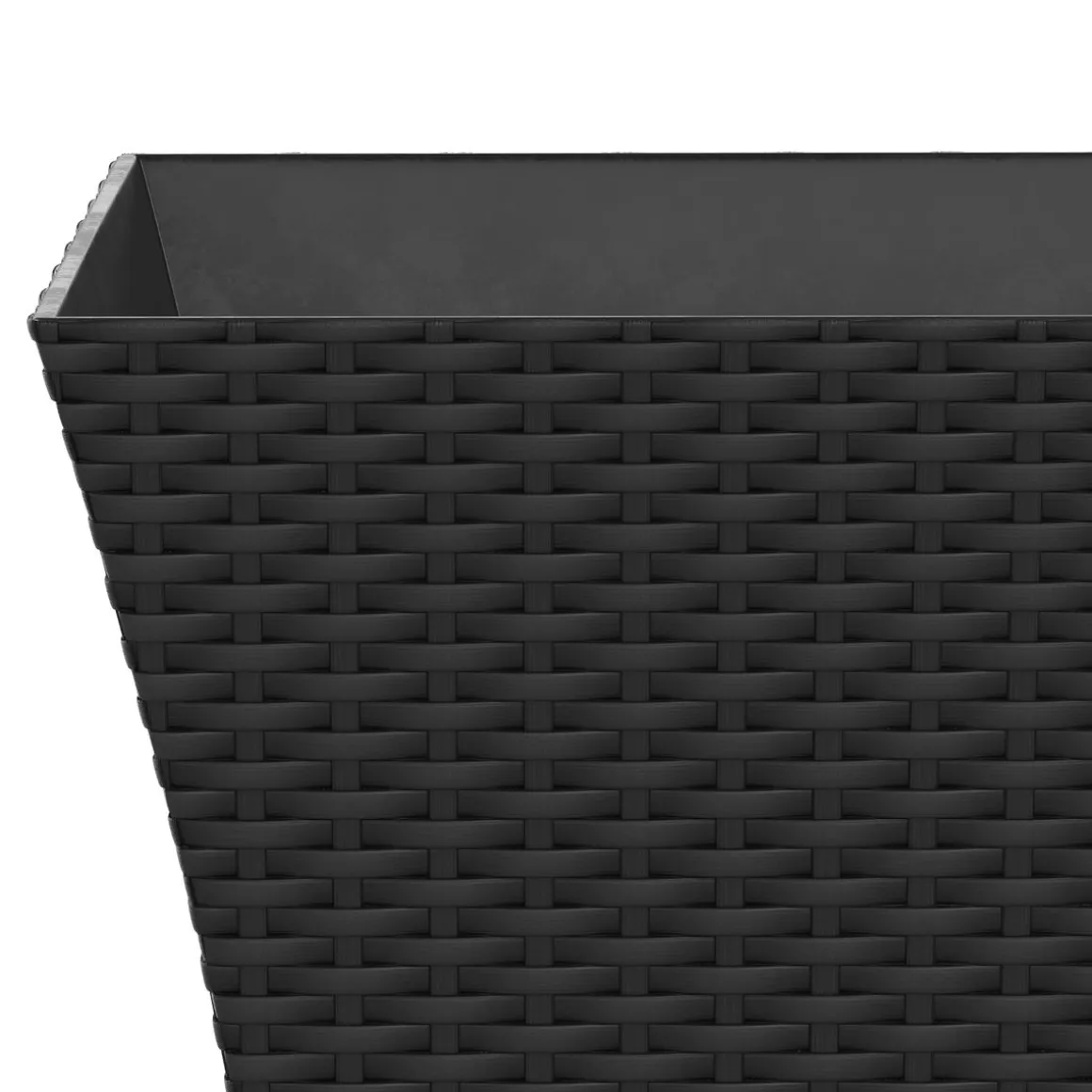Blumentopf Rattan 38 x 38 x 31 cm 8er Set schwarz