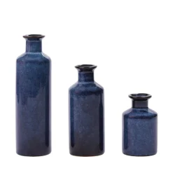 Blumenvase Set Keramik ARCTIC 3-teilig blau