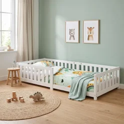 Bodenbett MOLA 90 x 200 cm weiss