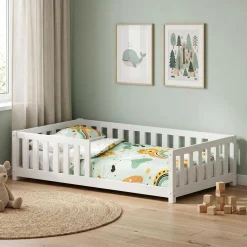 Bodenbett MOLA 80 x 160 cm weiss