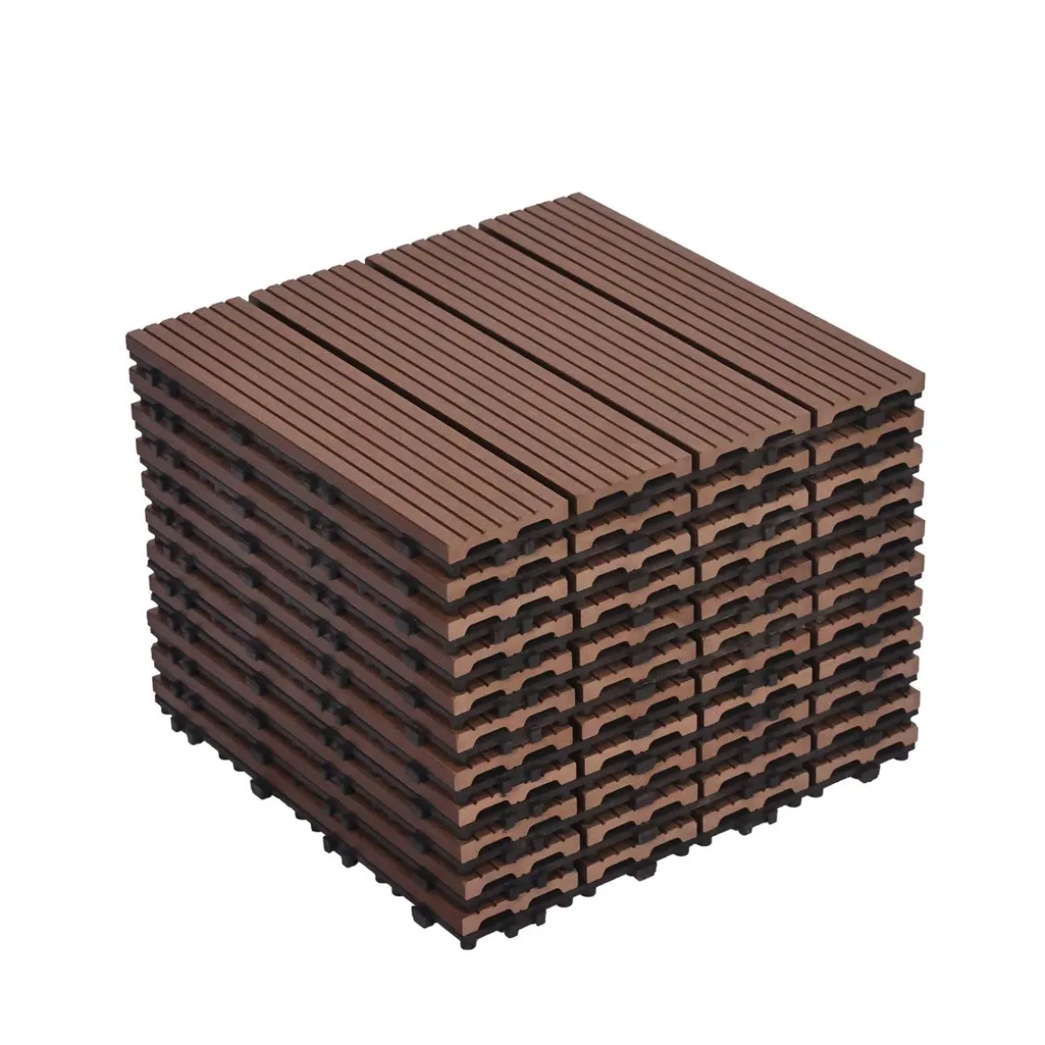 Bodenplatte PALMER 11er Set 30 x 30 cm braun