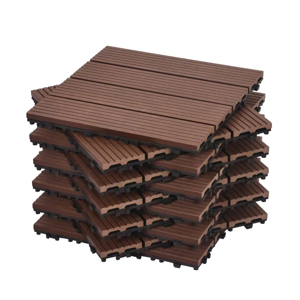 Bodenplatte PALMER 11er Set 30 x 30 cm braun