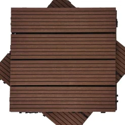 Bodenplatte PALMER 11er Set 30 x 30 cm braun