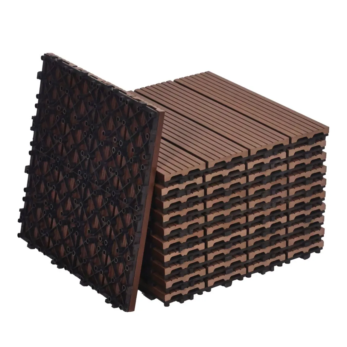 Bodenplatte PALMER 11er Set 30 x 30 cm braun