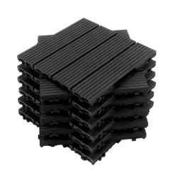 Bodenplatte PALMER 22er Set 30 x 30 cm schwarz