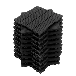 Bodenplatte PALMER 22er Set 30 x 30 cm schwarz