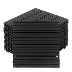 Bodenplatte PALMER 22er Set 30 x 30 cm schwarz