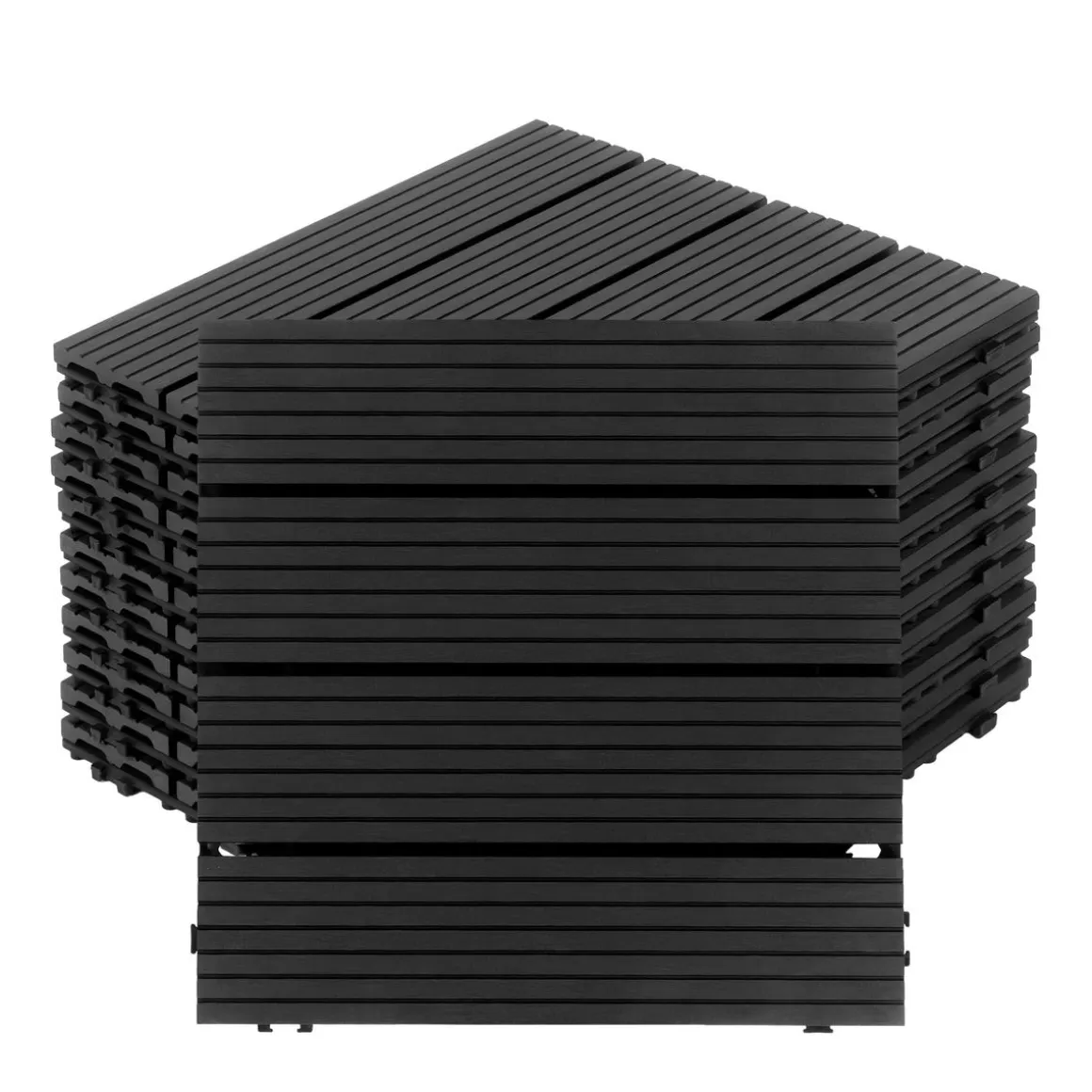 Bodenplatte PALMER 22er Set 30 x 30 cm schwarz