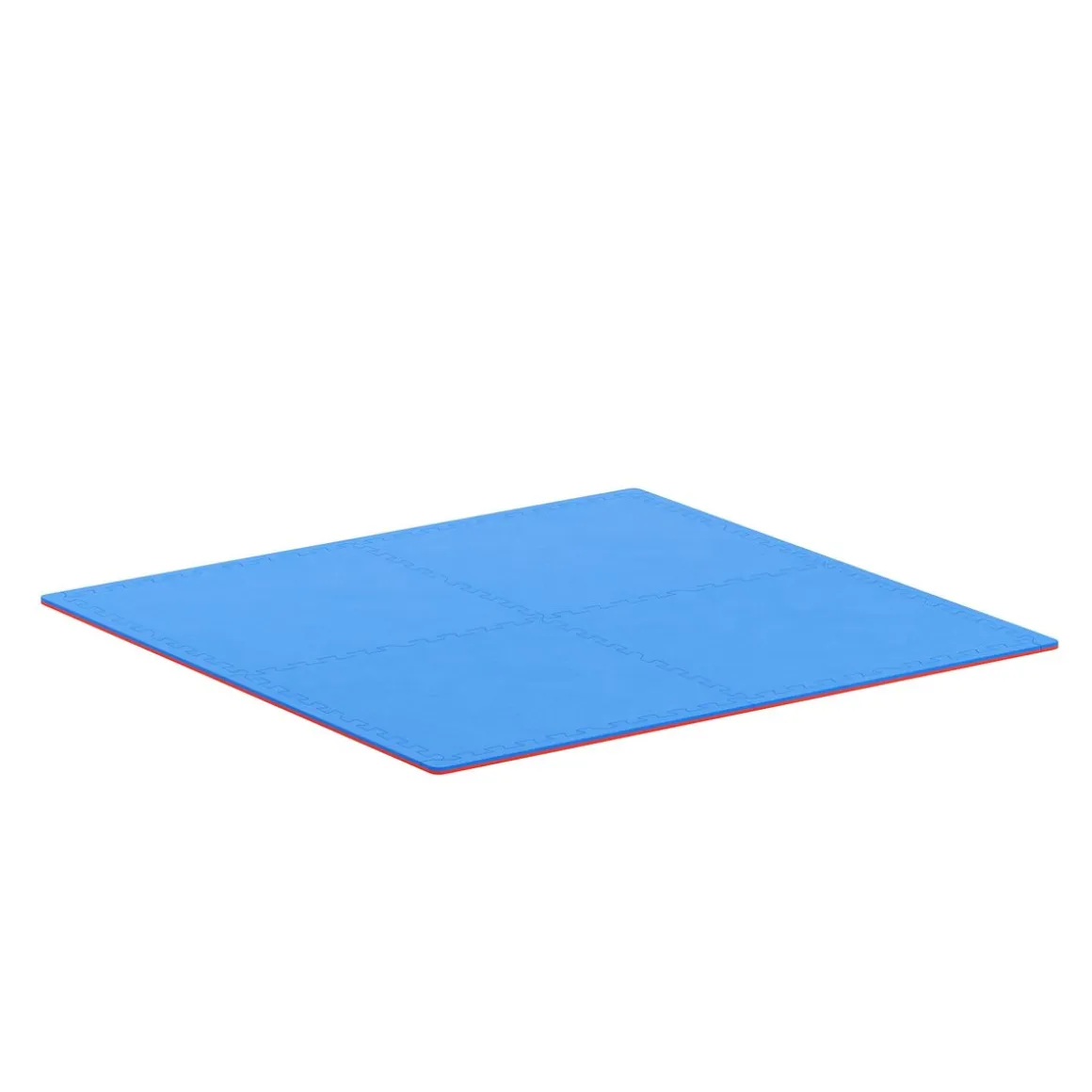 Bodenschutzmatte 61 x 61 cm 4er Set blau/rot