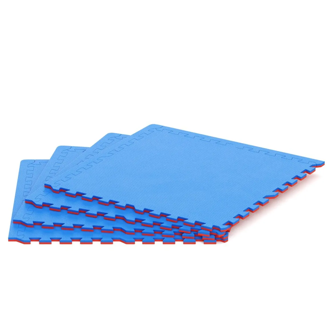 Bodenschutzmatte 61 x 61 cm 4er Set blau/rot