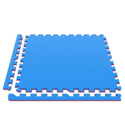 Bodenschutzmatte 61 x 61 cm 4er Set blau/rot