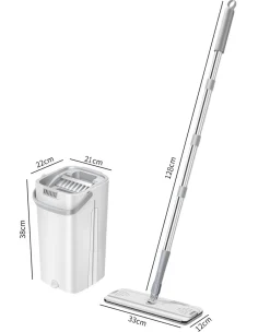 Bodenwischer Set 4-teilig weiss/grau