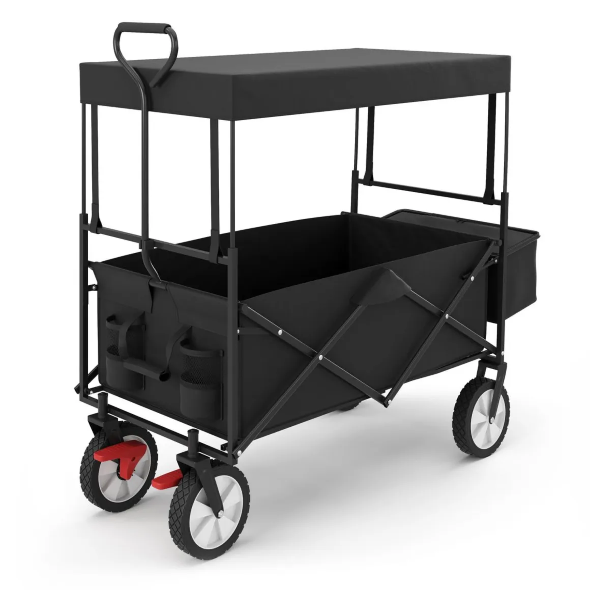 Bollerwagen faltbar mit Dach TOMMY schwarz