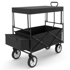 Bollerwagen faltbar mit Dach TOMMY schwarz