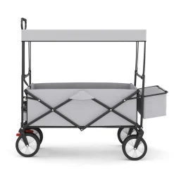 Bollerwagen faltbar mit Dach TOMMY grau
