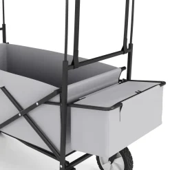 Bollerwagen faltbar mit Dach TOMMY grau