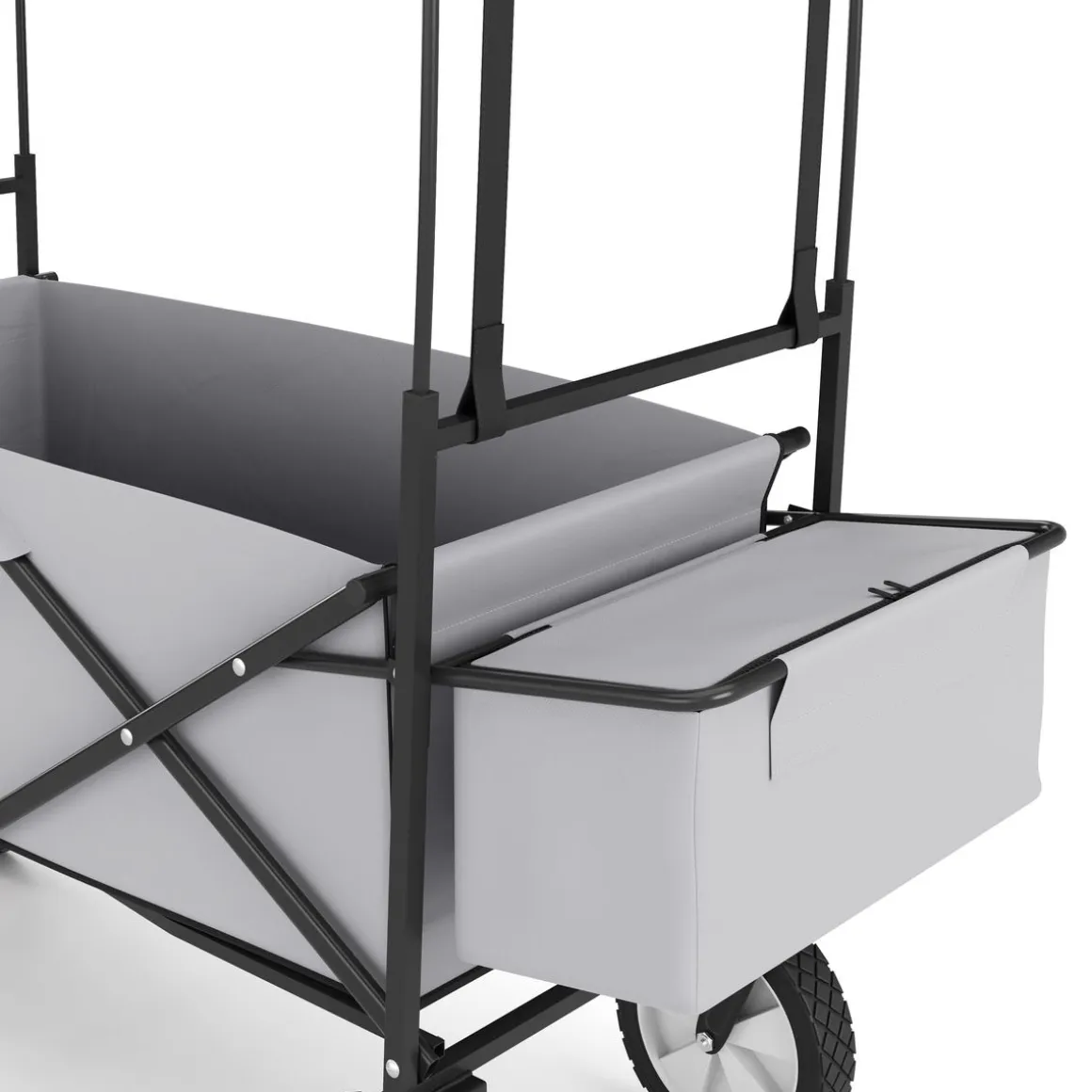Bollerwagen faltbar mit Dach TOMMY grau