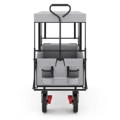 Bollerwagen faltbar mit Dach TOMMY grau