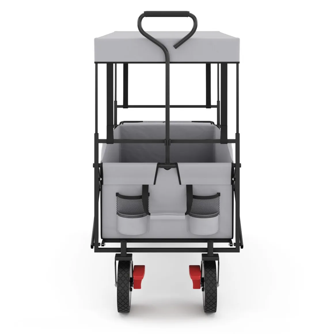 Bollerwagen faltbar mit Dach TOMMY grau