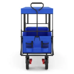 Bollerwagen faltbar mit Dach TOMMY blau | GONSER.CH