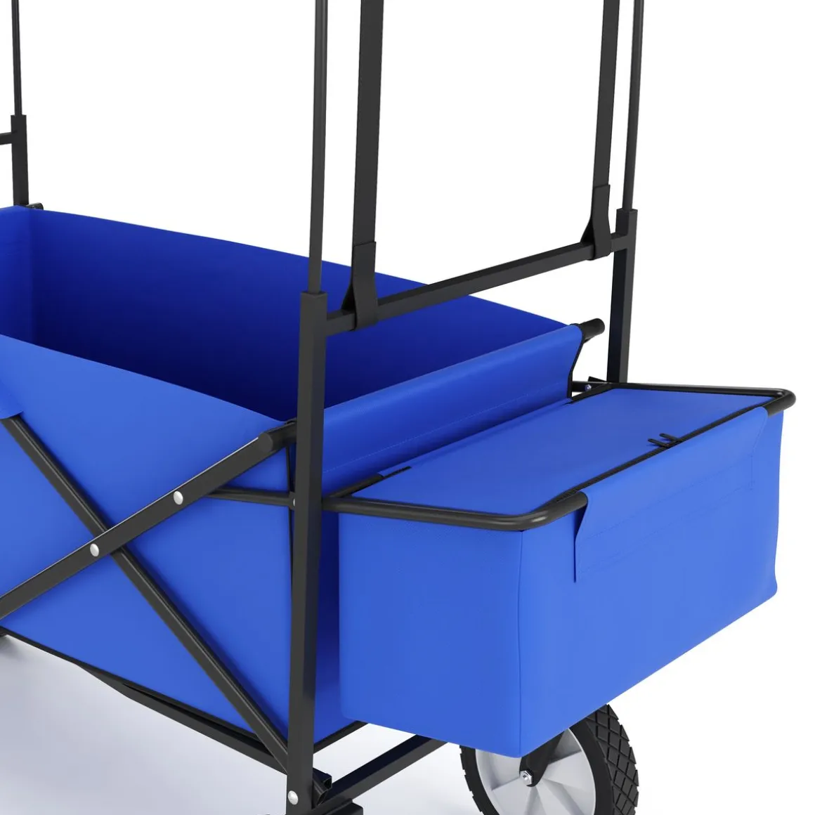 Bollerwagen faltbar mit Dach TOMMY blau | GONSER.CH