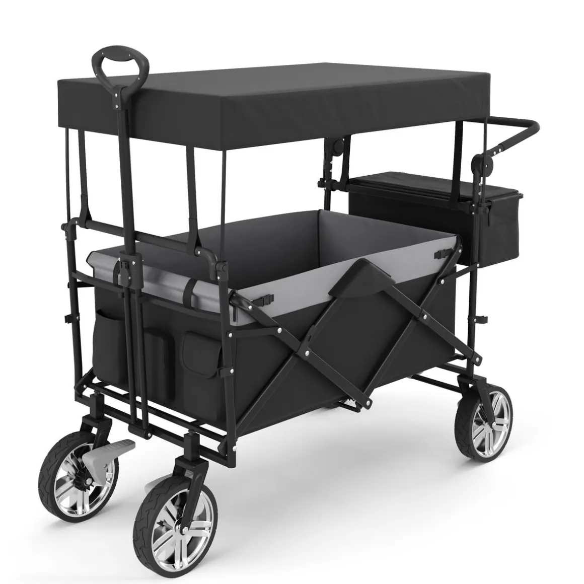 Bollerwagen faltbar mit Dach KENNY schwarz | GONSER.CH