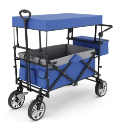 Bollerwagen faltbar mit Dach KENNY blau