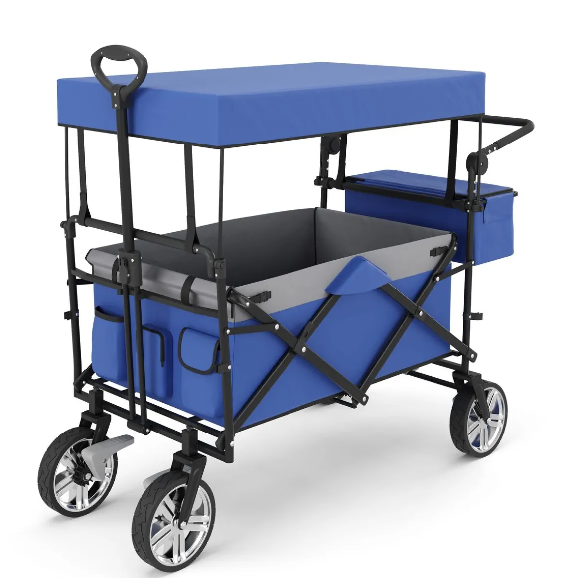Bollerwagen faltbar mit Dach KENNY blau