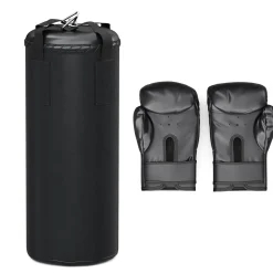Boxsack Set für Kinder mit Handschuhen schwarz