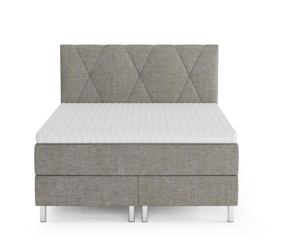 Boxspringbett TWILIGHT 140 x 200 cm grau
