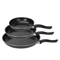 Bratpfanne Set Carbonstahl 3-teilig schwarz