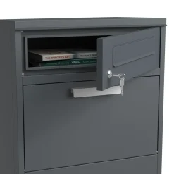Briefkasten mit Paketbox 50 x 112 cm anthrazit