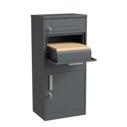 Briefkasten mit Paketbox 50 x 112 cm anthrazit