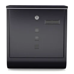 Briefkasten mit Zeitungsfach 33 x 30 cm schwarz